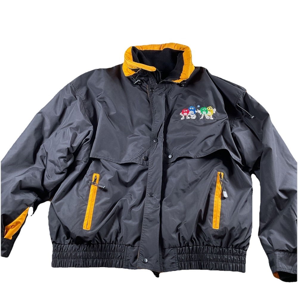 Vintage M&M's Turning Point Emboridered Jacket Black Size X-large 2 In 1 Jacket‎